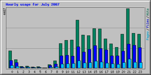 Hourly usage for July 2007